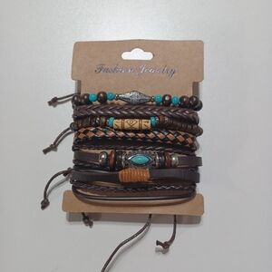 Turquoise and Brown Bracelet Set
